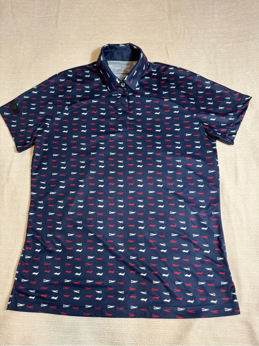 Teamatical Women's Navy
Blue Airplane Print
Performance Golf Polo
Shirt Size L